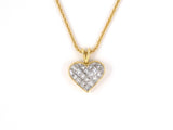 45427 - Italy Gold Invisible Set Diamond Heart Pendant Necklace