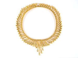 45429 - Circa 2013 Lalaounis Biosymboles Gold Tear Drop Choker Bib Style Necklace