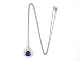 45434 - Tiffany Platinum GIA Sapphire Diamond Pear Shape Cluster Pendant Necklace