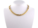 45438 - SOLD - Italy Gold Tubular Mesh With X Ornament Necklace