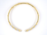 45441 - Circa 1980 Montreaux Platinum Gold Pave Set Diamond Hinged Choker Collar Necklace