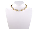 45441 - Circa 1980 Montreaux Platinum Gold Pave Set Diamond Hinged Choker Collar Necklace