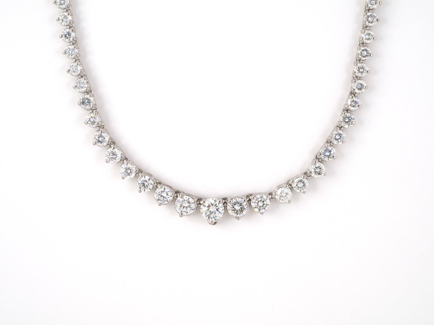 45447 - SOLD - Gold AGL Colombian Emerald Diamond Riviere Detachable Pear Shape Drop Necklace