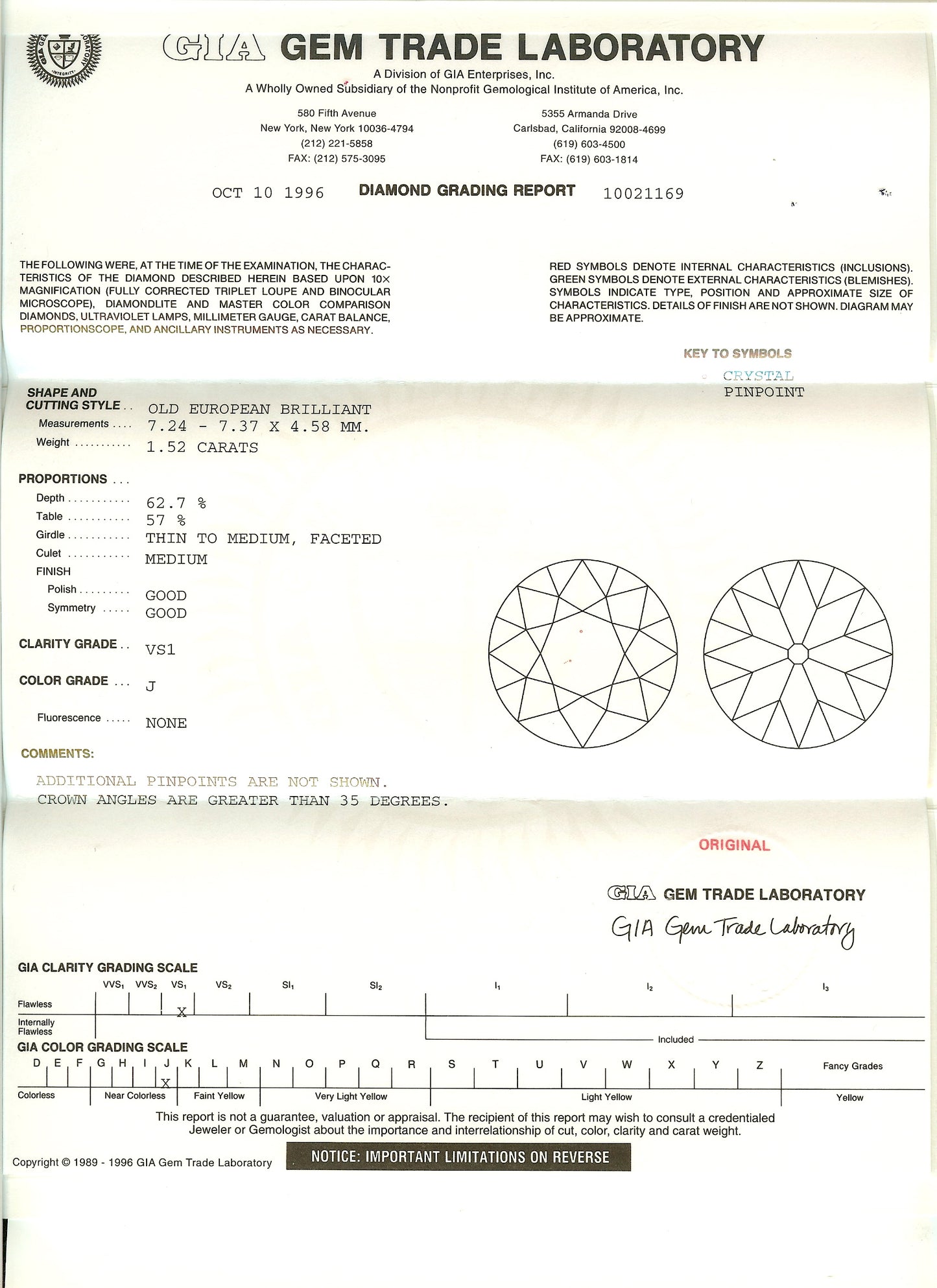 50212 - Platinum Gold GIA Diamond Stud Earrings