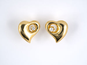 50317 - Gold Diamond Heart Earrings