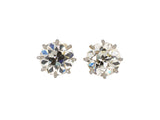 50587 - SOLD - Platinum Gold Diamond Stud Earrings