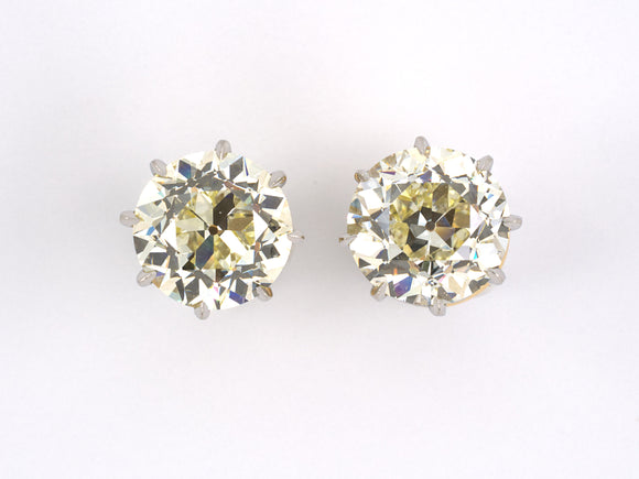 50930 - Platinum Gold Diamond Filigree Basket Stud Earrings
