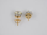 50930 - Platinum Gold Diamond Filigree Basket Stud Earrings