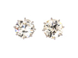 51258 - Platinum Gold 7CT Diamond Filigree Stud Earrings