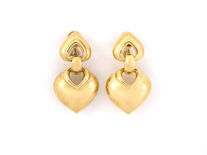 51644 - Turi Gold Heart Drop Dangle Earrings