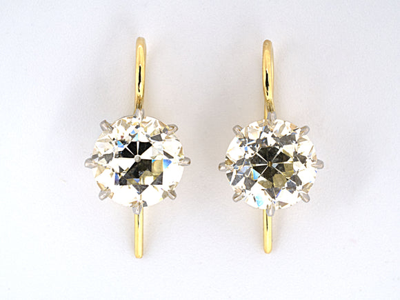 51738 - Platinum GIA Diamond Kidney Wire Drop Earrings