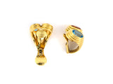 51765 - Gold Citrine Topaz Corrugated Clip Earrings