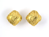 51833 - SOLD - Gold Veined Cushion Earrings