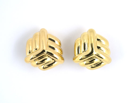 51849 - SOLD - Turi Gold Corrugated Earrings