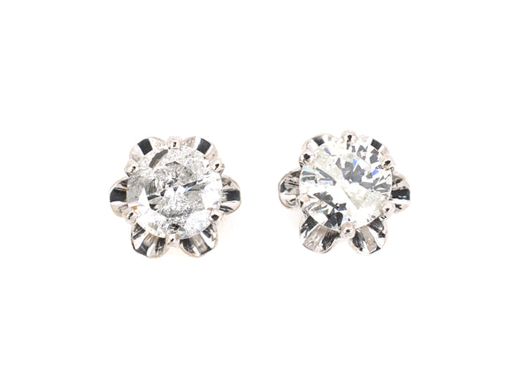 51983 - SOLD - Gold Diamond Stud Earrings