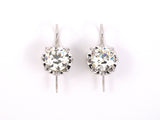 51987 - SOLD - Platinum Diamond Kidney Wire Drop Earrings