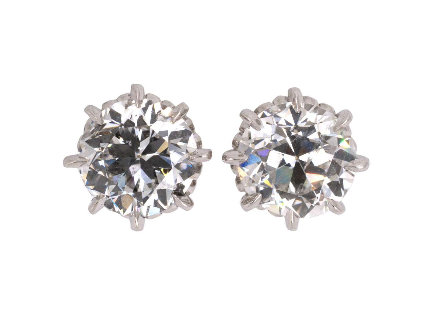52179 - SOLD - Platinum Diamond Stud Earrings