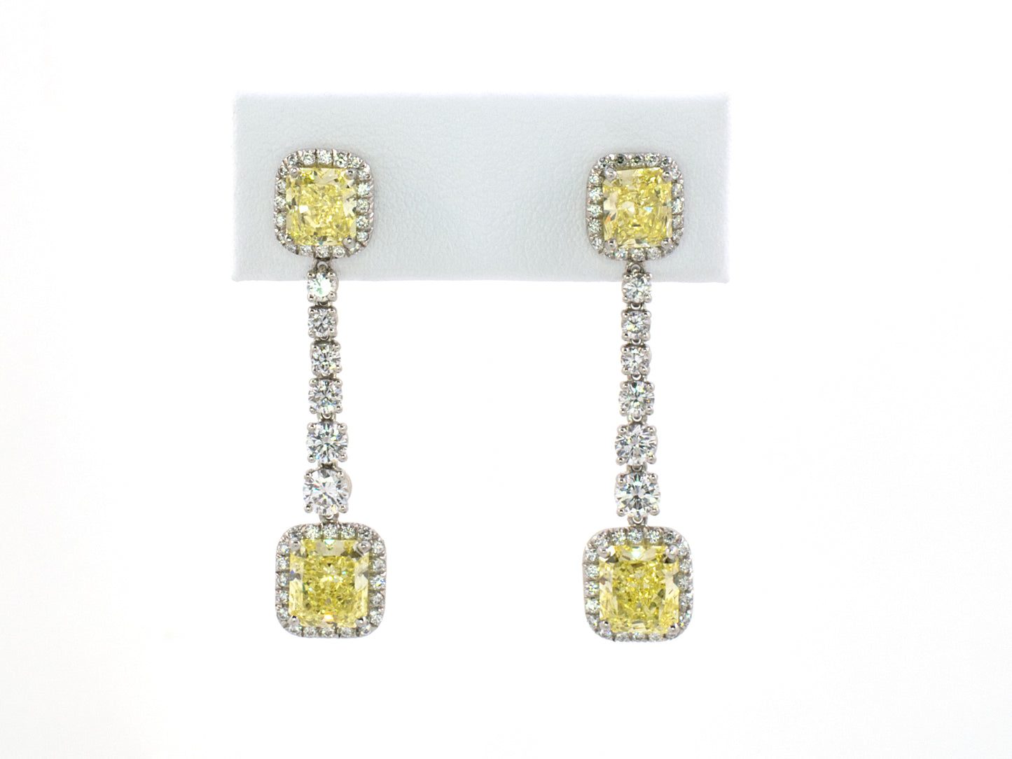 52316 - Platinum GIA Fancy Intense Diamond Earrings