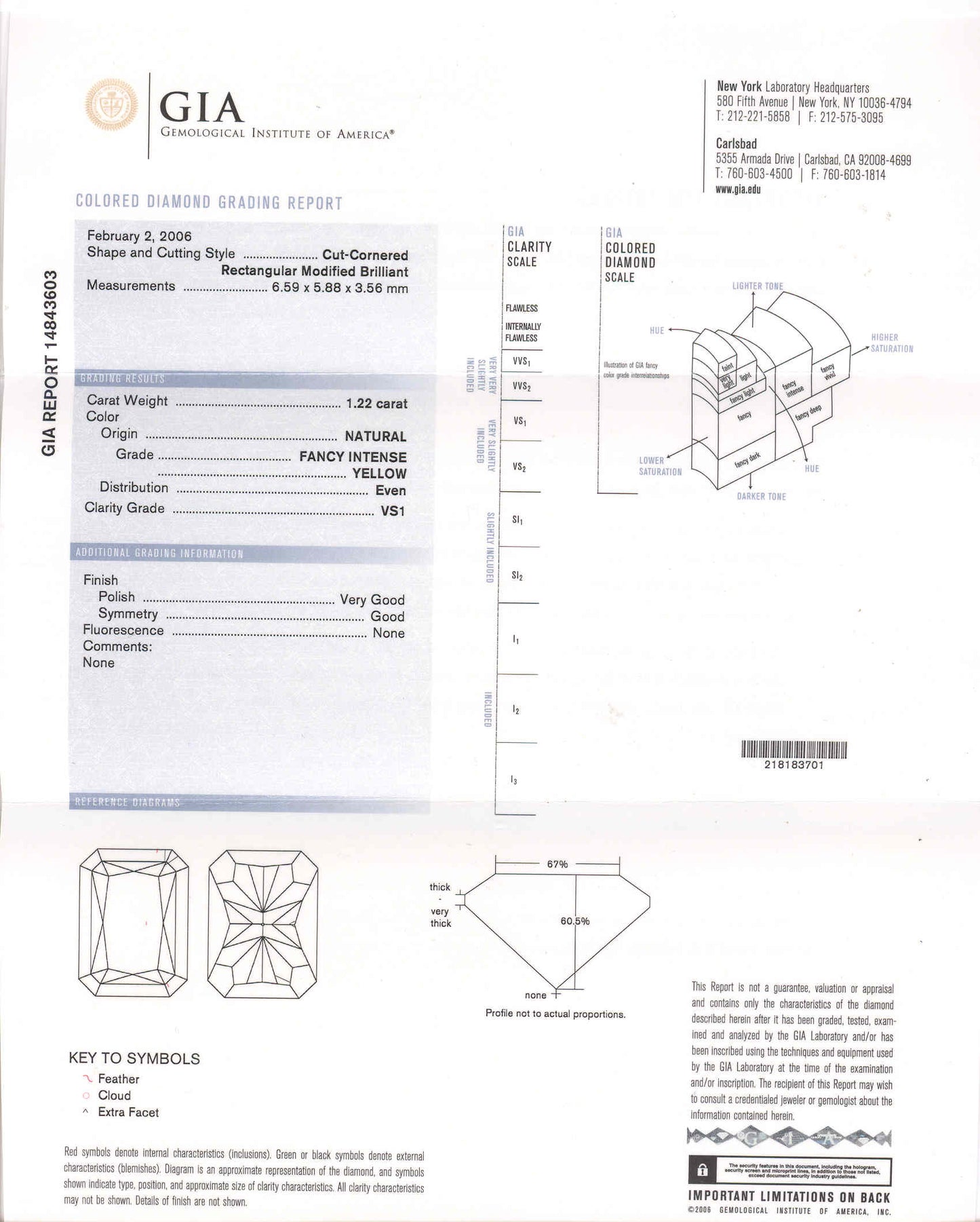 52316 - Platinum GIA Fancy Intense Diamond Earrings