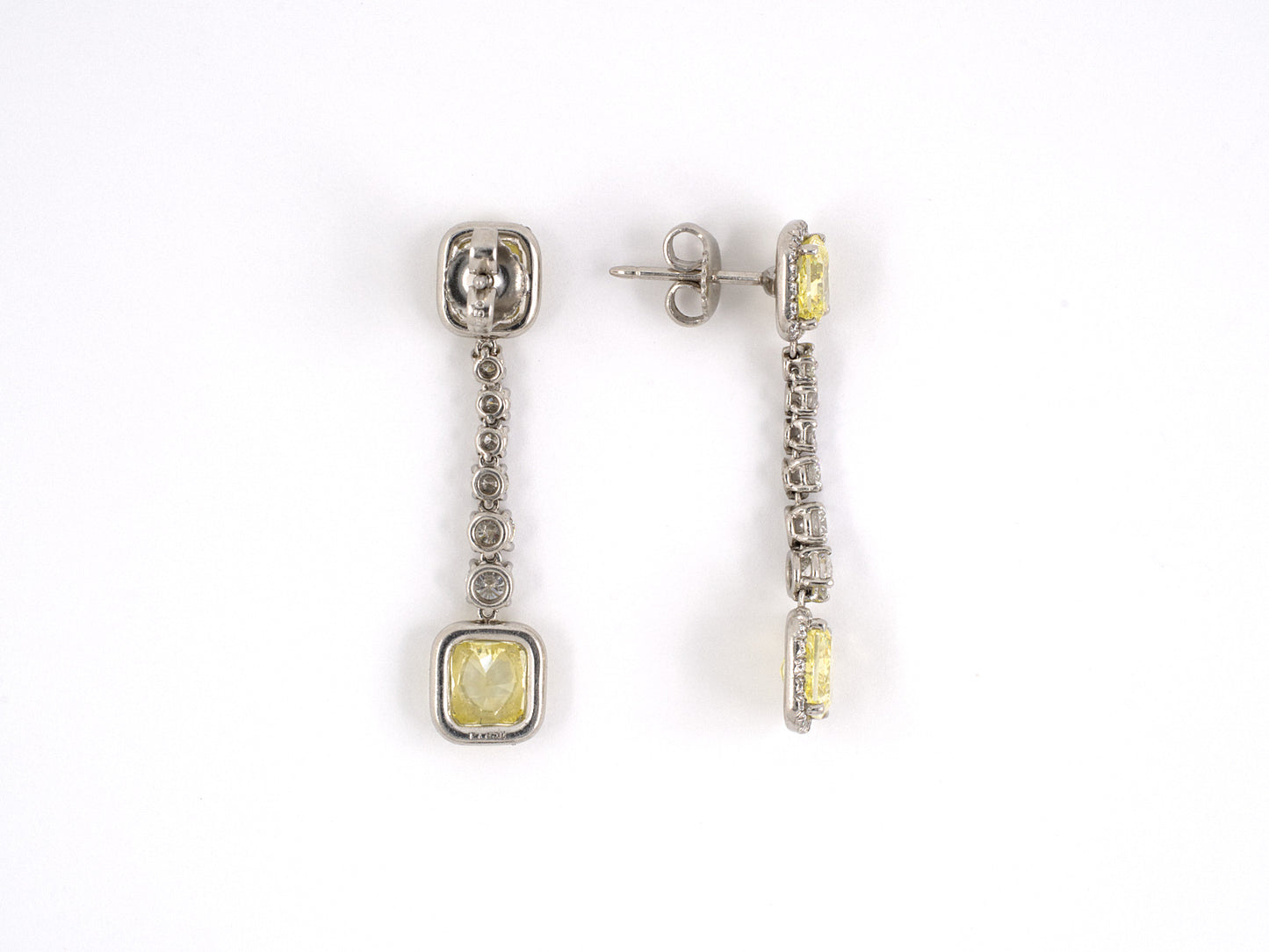 52316 - Platinum GIA Fancy Intense Diamond Earrings