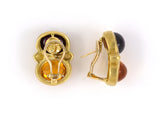 52445 - Circa 1985 Marlene Stowe Gold Citrine Garnet Earrings