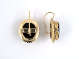 52900 - SOLD - Victorian Circa 1864  Stone Cameo Man Woman Face Drop Earrings