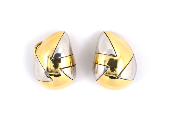52908 - Bondanza Platinum Gold Tear Drop Earrings