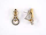 53003 - SOLD - Gold Diamond Door Knocker Circle Drop Dangle Earrings