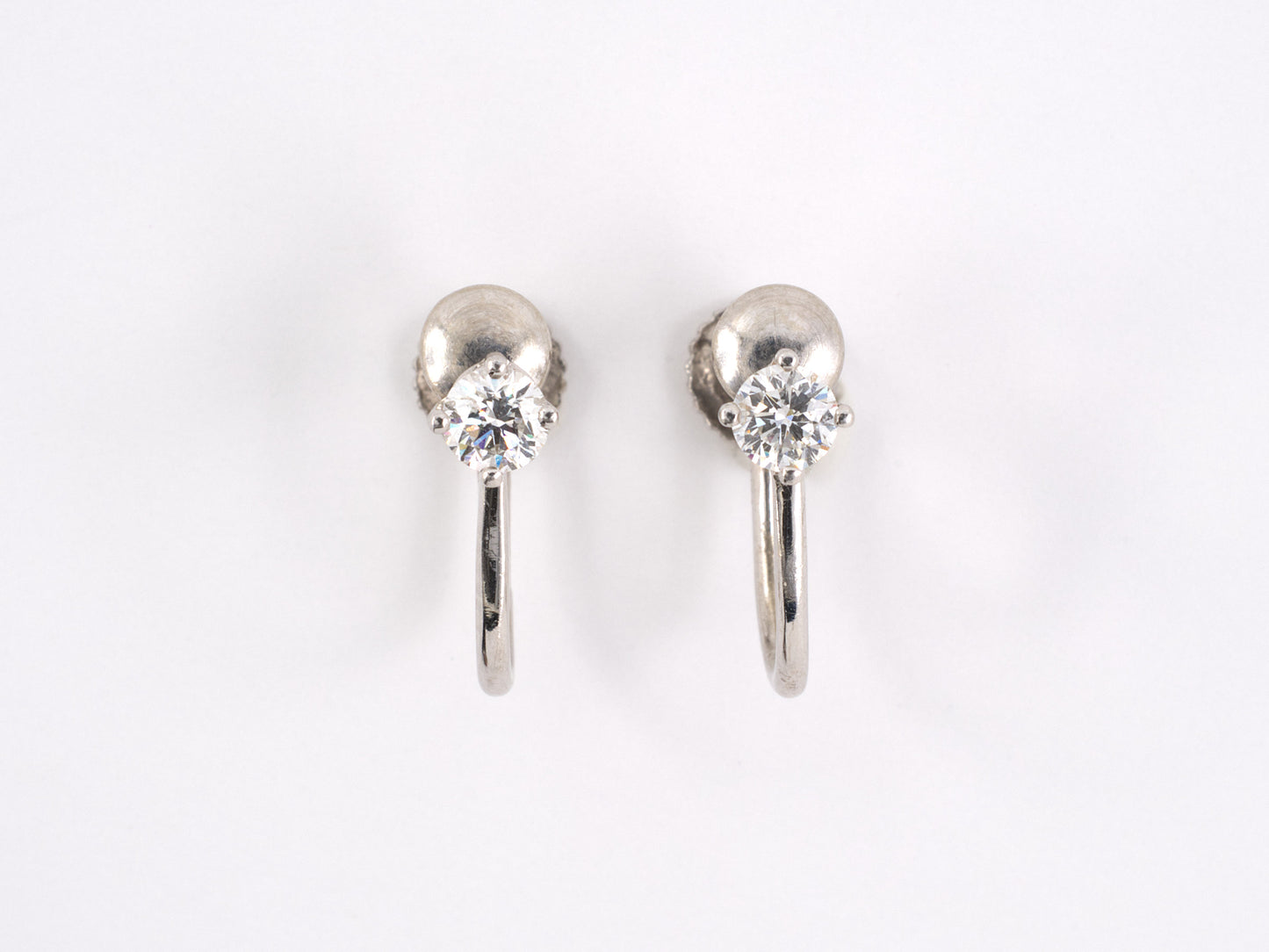 53165 - Tiffany Platinum Gold Diamond Earrings