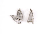 53221 - SOLD - Circa 1950 Platinum Diamond Leaf Flower Earrings