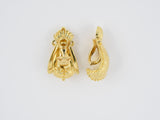 53267 - SOLD - Circa 2000 Cynthia Bach Plume Gold Hoop Earrings