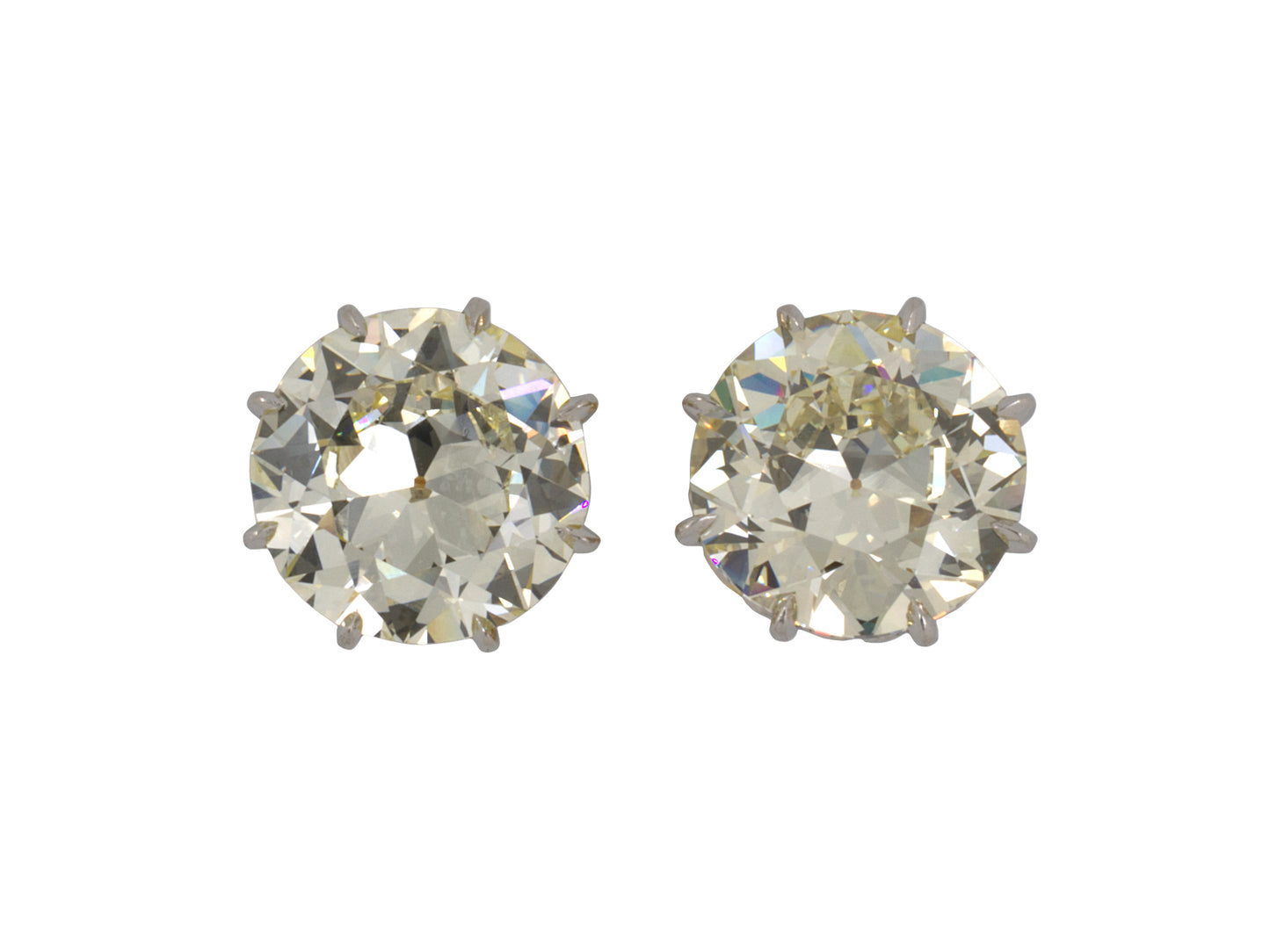 53316 - SOLD - Platinum Gold 7CT Diamond Filigree Stud Earrings