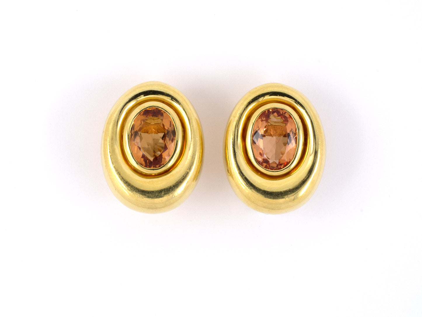 53341 - Gold Precious Topaz Oval Earrings