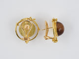 53346 - Circa 2003 Gold Rutillated Quartz Circle Earrings