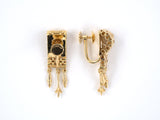 53376 - Circa 1950s F & F Felger Gold Mesh Tassels Earrings