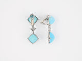 53430 - Platinum Turquoise Diamond Earrings