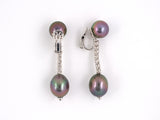 53436 - Carvin French Platinum Black Tahitian Pearl Diamond Earrings