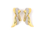 53451 - Gold Diamond Ribbon Drop Earrings
