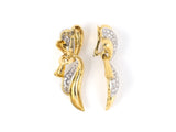 53451 - Gold Diamond Ribbon Drop Earrings