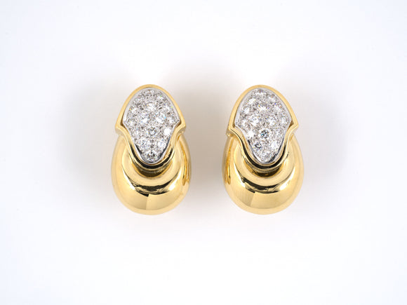 53467 - Gold Pave Diamond Earrings