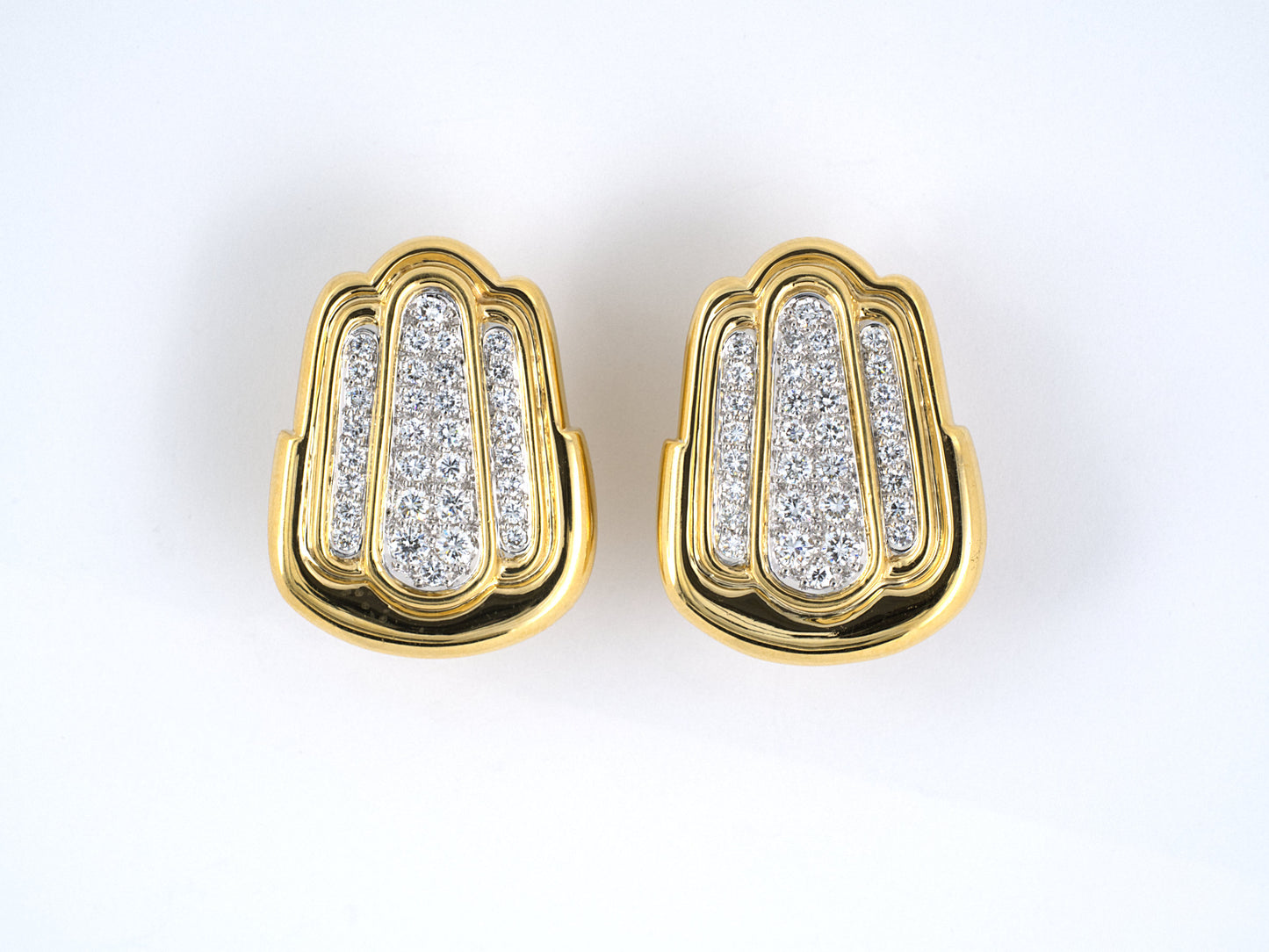 53514 - SOLD - Webb Gold Platinum Diamond Earrings
