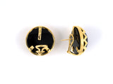 53560 - Gold Onyx Star Button Earrings