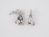 53571 - Circa 1950 Platinum Diamond Ribbon Earrings