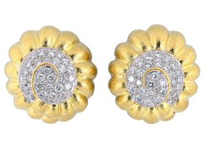 53586 - Webb Gold Platinum Diamond Hammered Earrings