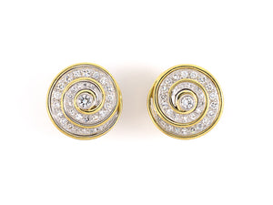 53599 - Gold Diamond Swirl Earrings