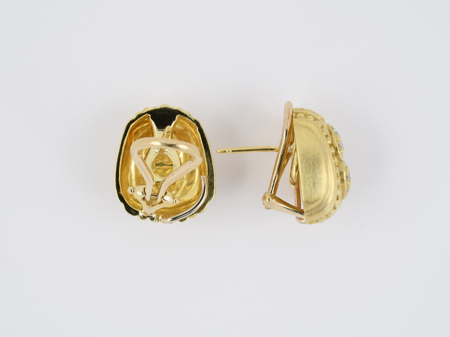 53604 - Judith Ripka Gold Diamond Heart Earrings