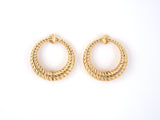 53609 - Gold Tapered Corrugated Hoop Earrings