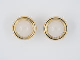 53669 - Gold Agate White Button Earrings