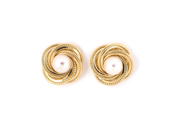 53696 - SOLD - Gold Akoya Pearl Earrings