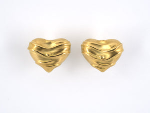 53699 - Circa 1992 Cummings Gold Heart Earrings